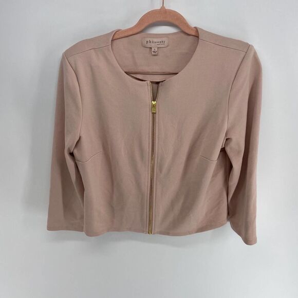 philosophy pink structured full zip jacket - Picture 1 of 5